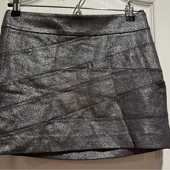 Express Dresses & Skirts - Express Metallic silver mini skirt size 00